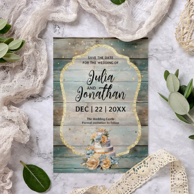 Shabby Chic Pastel Wood Save The Date (Von Creator hochgeladen)