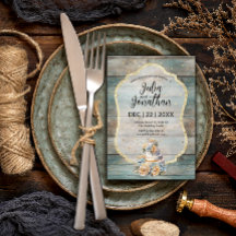Shabby Chic Pastell Holz Hochzeitseinladung