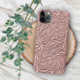 Shabby Chic Pastell Korallenrosa Blassrosa Florale iPhone 16 Pro Max Hülle