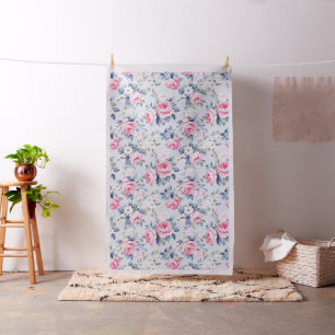 Shabby Chic Pastell Rosa Rosen und Blume Muster Stoff