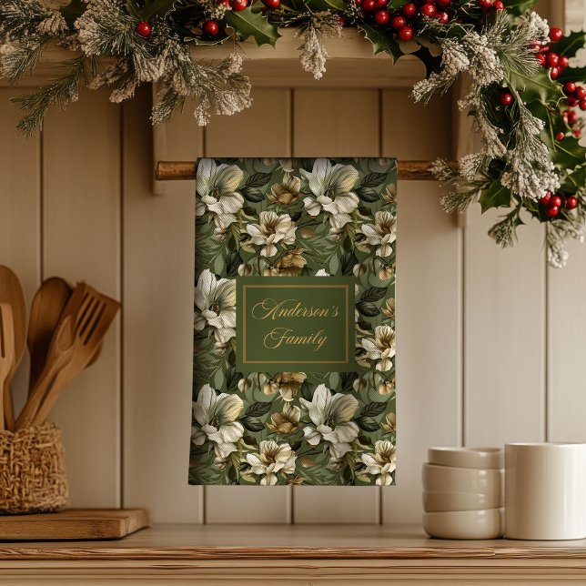 Shabby Chic Personalized Sage Green Towel Accent Geschirrtuch (Shabby Chic Personalized Sage Green Towel Accent)