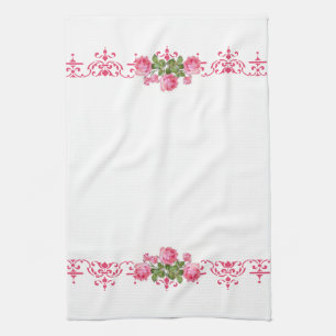 Shabby Chic Pink Floral Küche Handtuch