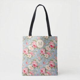 Shabby Chic Pink Floral Monogramm