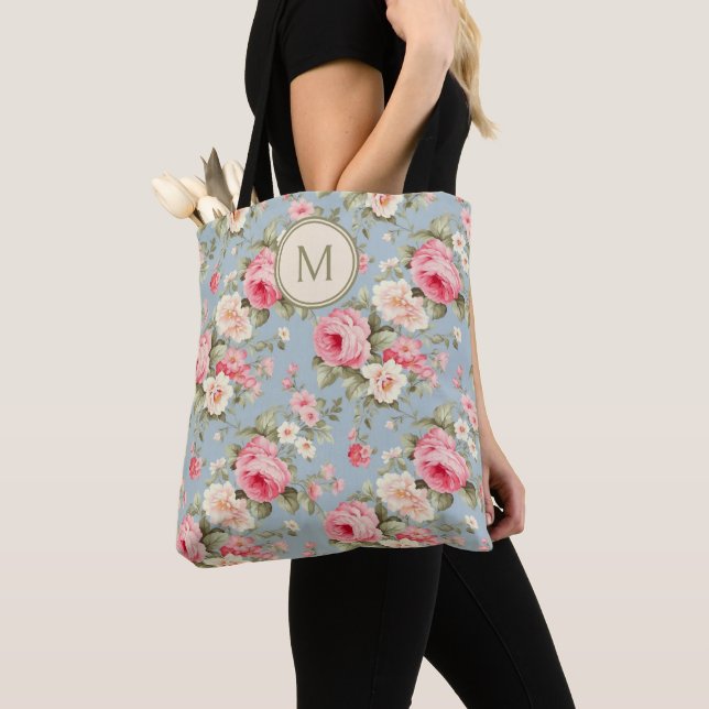 Shabby Chic Pink Floral Monogramm (Von Nahem)