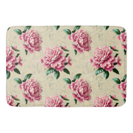 Shabby Chic Pink Gardenias Badematte