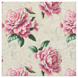 Shabby Chic Pink Gardenias Fabric Stoff
