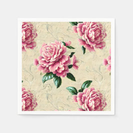 Shabby Chic Pink Gardenias Serviette