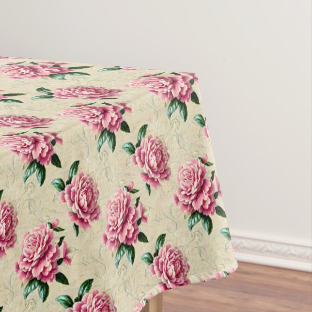 Shabby Chic Pink Gardenias Tischdecke (Beispiel)