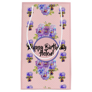 Shabby Chic Pink Pansy Blume Blumenbeutel Kleine Geschenktüte
