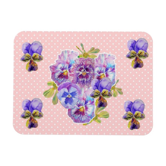 Shabby Chic Pink Pansy Pink Blütenrosa Spot Magnet (Horizontal)