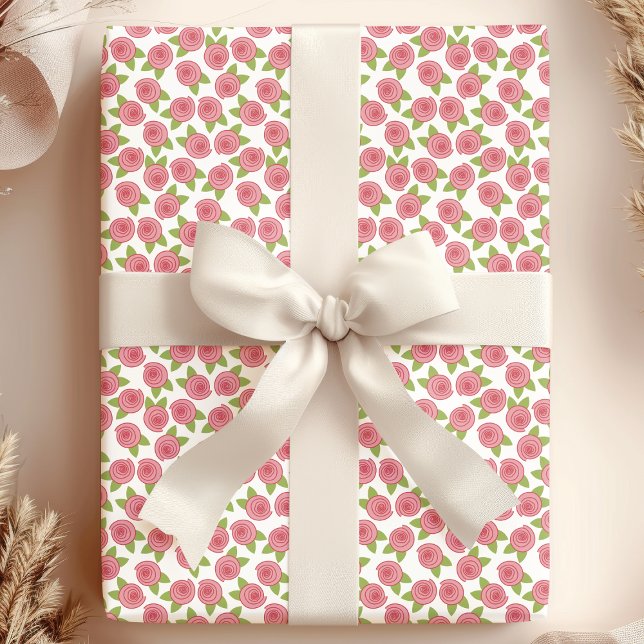 Shabby Chic Pink Roses Geschenkpapier (Von Creator hochgeladen)