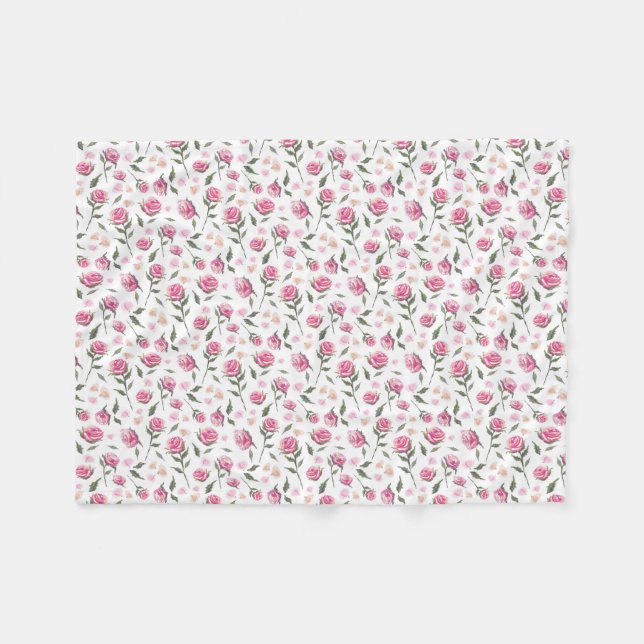 Shabby Chic Pink Roses Hübsch Fleece Leder (Vorderseite (Horizontal))