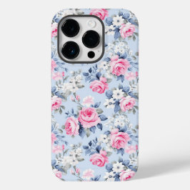 Shabby Chic Pink Roses Muster Case-Mate iPhone 14 Pro Hülle