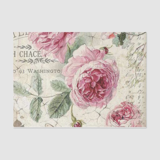 Shabby Chic Pink Serie Design 11 Seidenpapier (Vorderseite)
