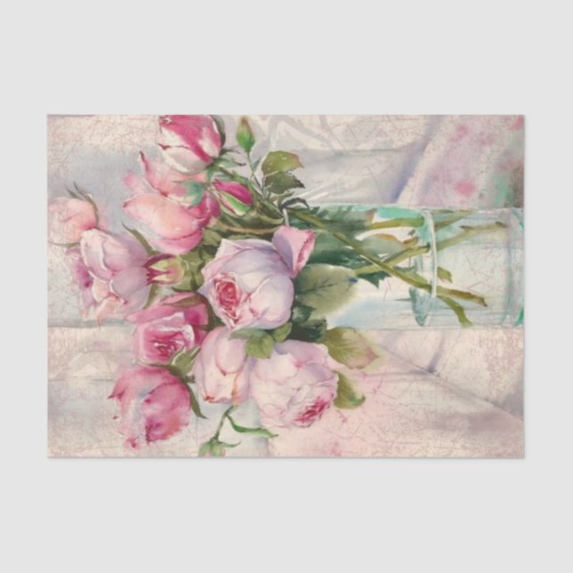Shabby Chic Pink Serie Design 14 Seidenpapier (Vorderseite)