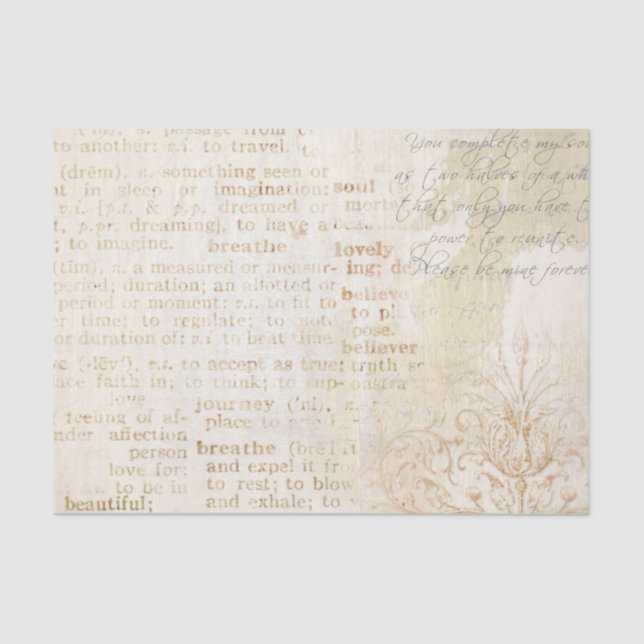 Shabby Chic Pink Serie Design 3 Seidenpapier (Vorderseite)