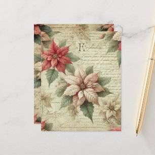 Shabby Chic Poinsettia für Skriptaufdruck