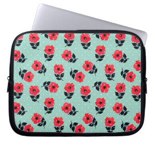 Shabby Chic Red Blume Muster Laptopschutzhülle