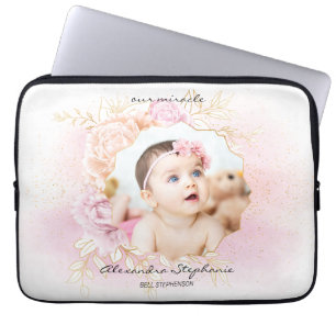 Shabby Chic Retro Baby Girl First Brithday Foto Laptopschutzhülle