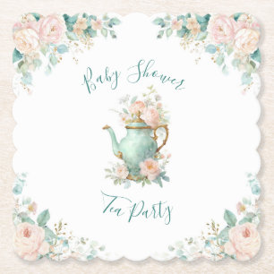 Shabby Chic Romantische Vintage-Rosen Floral-Party Untersetzer