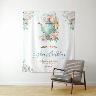 Shabby Chic Romantische Vintage-Rosen Floral-Party Wandteppich