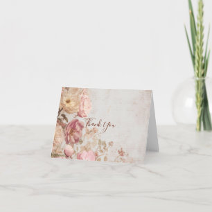 Shabby Chic Romantische Vintage-Rosen Florale Part Dankeskarte