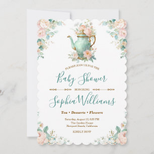 Shabby Chic Romantische Vintage-Rosen Florale Part Einladung