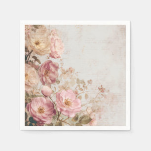 Shabby Chic Romantische Vintage-Rosen Florale Part Serviette