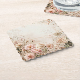 Shabby Chic Romantische Vintage-Rosen Florale Part Untersetzer