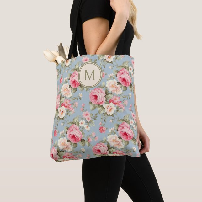 Shabby Chic Rosa Blumenmonogramm (Von Nahem)