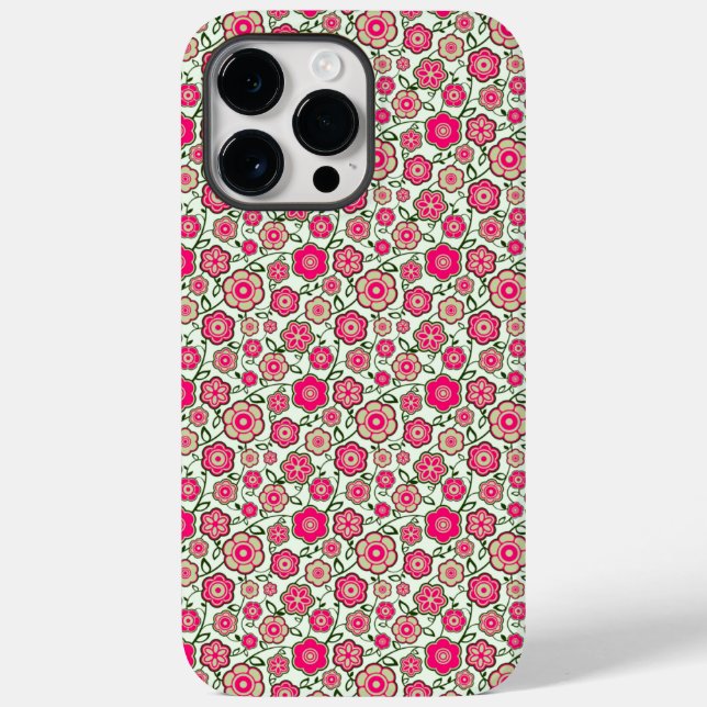 Shabby Chic Rosa Blumenmuster Case-Mate iPhone Hülle (Rückseite)