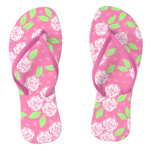 Shabby Chic Rosa Blumenmuster Flip Flops