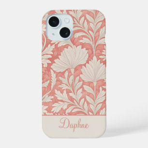 Shabby Chic Rosa & Creme Blumen Personalized iPhone 15 Hülle