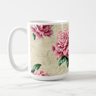 Shabby Chic Rosa Gardenien Kaffeetasse