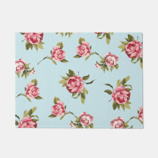 Shabby Chic - rosa, gelber oder blauer Hintergrund Fußmatte