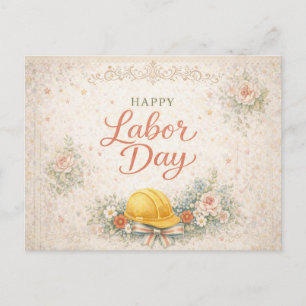 Shabby Chic Rosa Happy Labor Day Feiertagspostkarte