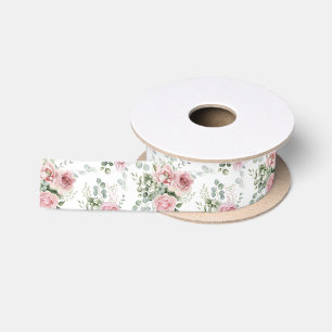 Shabby Chic Rosa Hauchrosa Rosen Eukalyptus Grün  Satinband