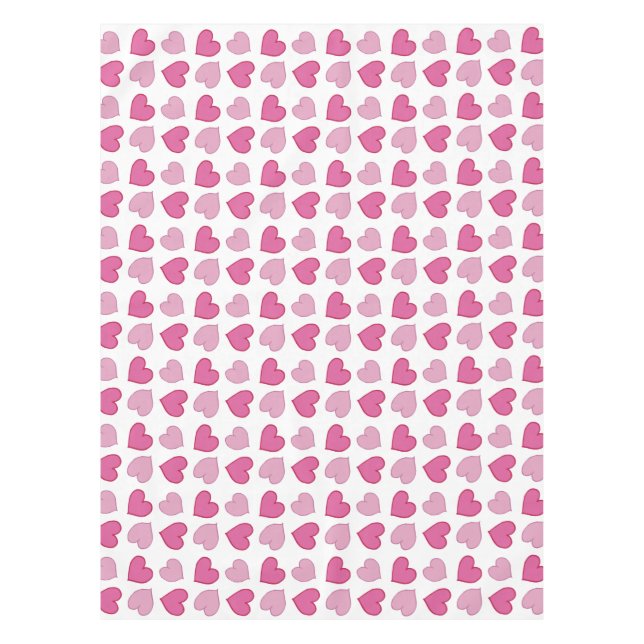 Shabby Chic-rosa Herz-Tabellen-Stoff Tischdecke (Vorderseite)