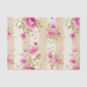 Shabby Chic, Rosa mit Blumen, beige, Vintag, Seidenpapier