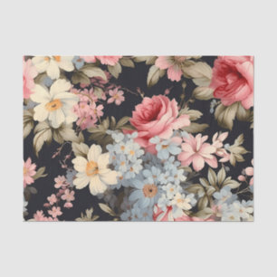 Shabby Chic Rosa Muster auf dunklem Hintergrund Seidenpapier