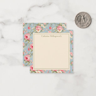 Shabby Chic Rosa Pfingstrosen Floral Personalisier Mitteilungskarte