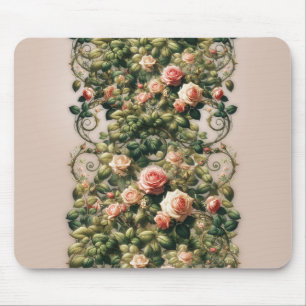 Shabby Chic Rosa Reben Blumen Elegant Mousepad