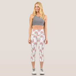 Shabby Chic Rosa Rose Capri Leggings
