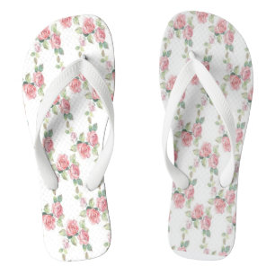 Shabby Chic Rosa Rose Flip Flops