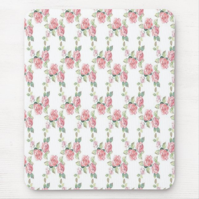 Shabby Chic Rosa Rose Mousepad (Vorne)