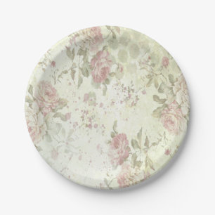 Shabby Chic Rosa Rose Pappteller