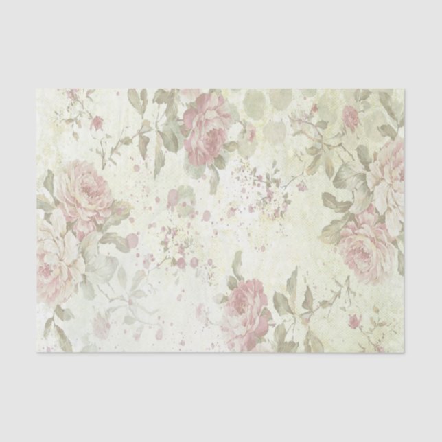 Shabby Chic Rosa Rose Seidenpapier (Vorderseite)