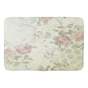 Shabby Chic Rosa Rosen Blumen Badematte