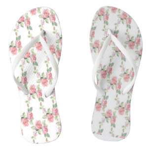 Shabby Chic Rosa Rosen Blumen Flip Flops