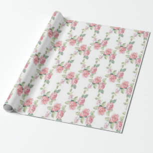 Shabby Chic Rosa Rosen Blumen Geschenkpapier